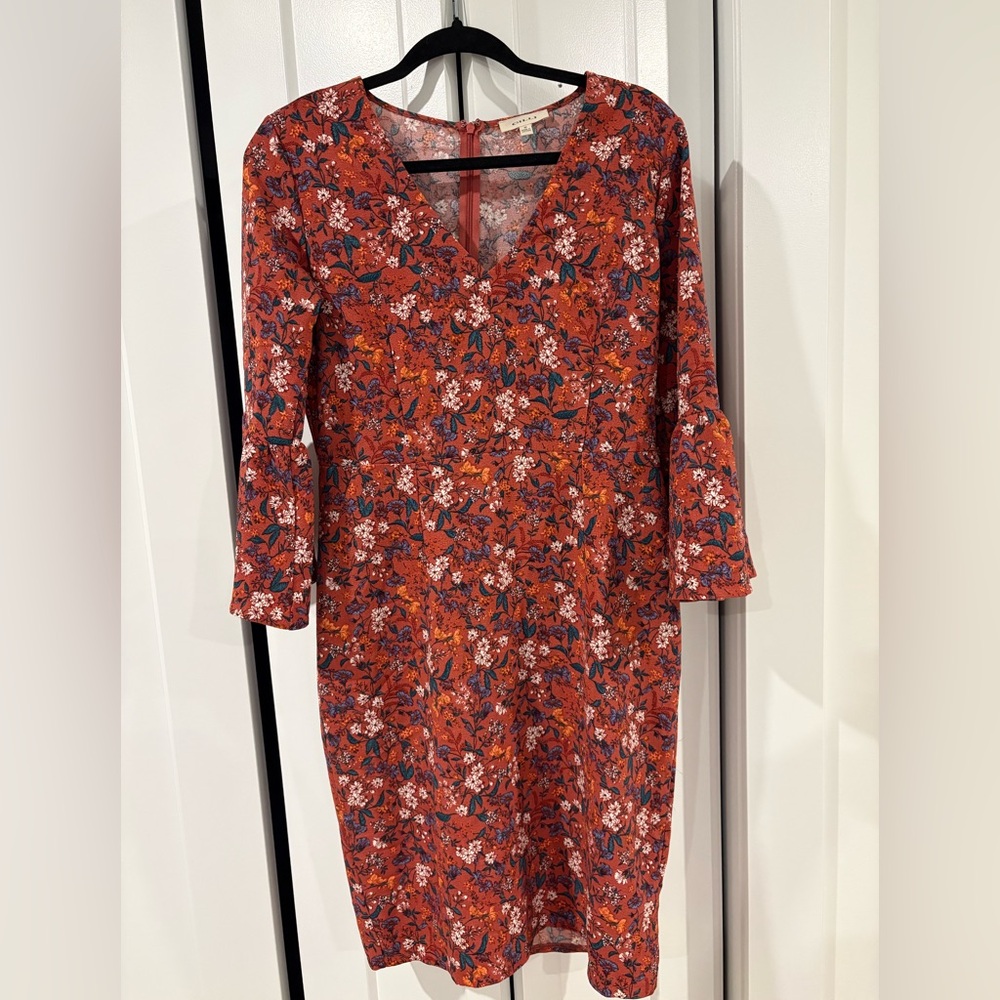Gilli Red Floral Long Sleeve Dress
